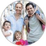Familie symbolisiert Miteinander